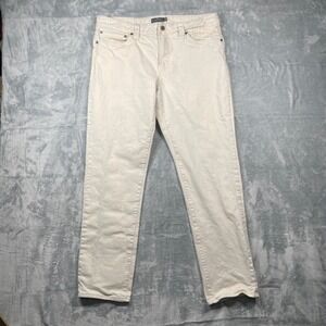 LL Bean Signature Mens Slim Straight Fit Beige Casual Pants jeans 35x30
